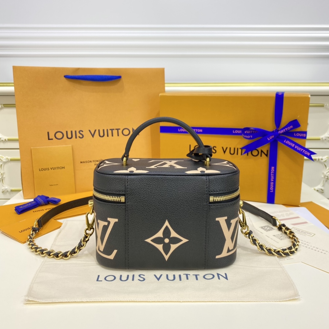 Louis Vuitton VANITY PM Handbag Monogram Empreinte M45780 Black